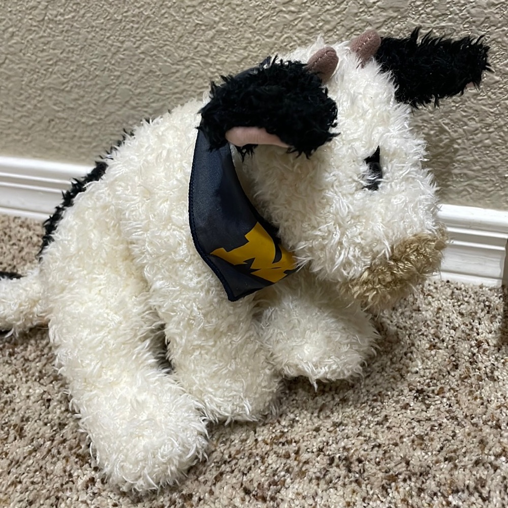 UM university of Michigan stuffed cow toy